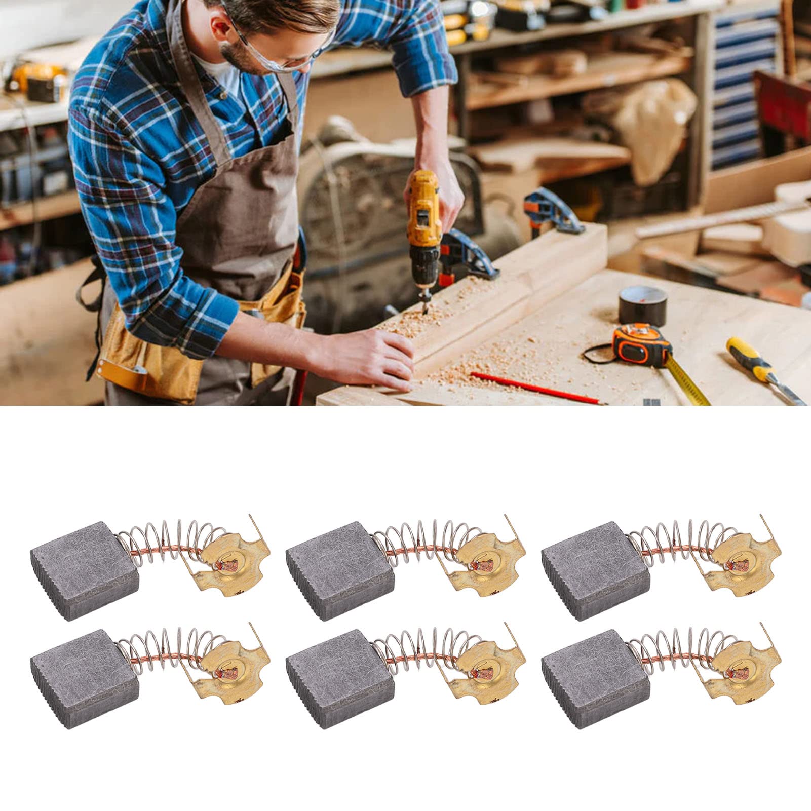 2 Spazzole Di Carbone Di Ricambio Per Motori Elettrici Motore Elettrico Smerigliatrice Angolare Parte Accessori Per Utensili Elettrici 20x6x5mm - Foto 9