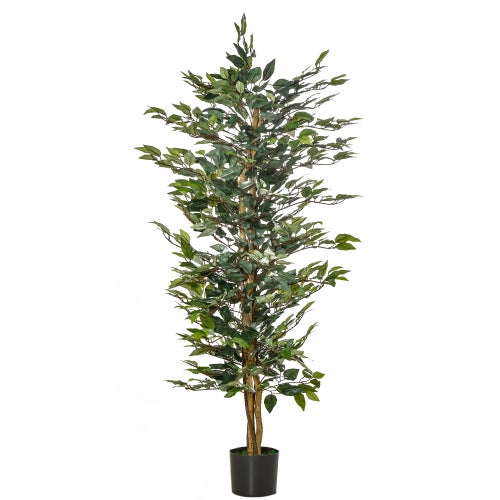 Arbre Artificiel Ficus 120 Cm - 540 Feuilles Réalistes Pour Intérieur Et Extérieur