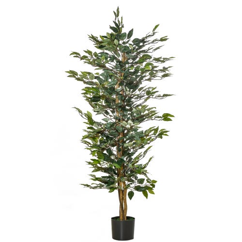 Arbre Artificiel Ficus 120 Cm - 540 Feuilles Réalistes Pour Intérieur Et Extérieur