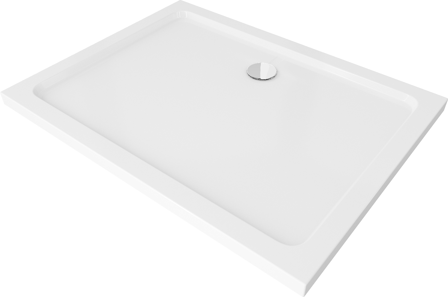 Mexen Flat brodzik prostokątny slim 110 x 100 cm, biały, syfon chrom - 40101011
