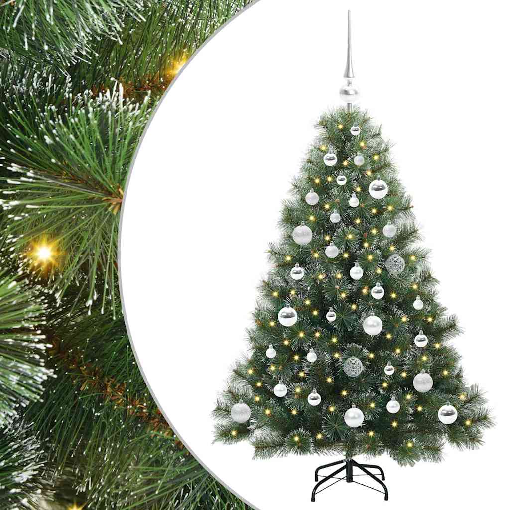 Sztuczna choinka z 150 diodami LED Zielony 120 cm PE i PVC