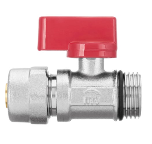 Manija roja Agua caliente PEX 16 mm x 1/2 