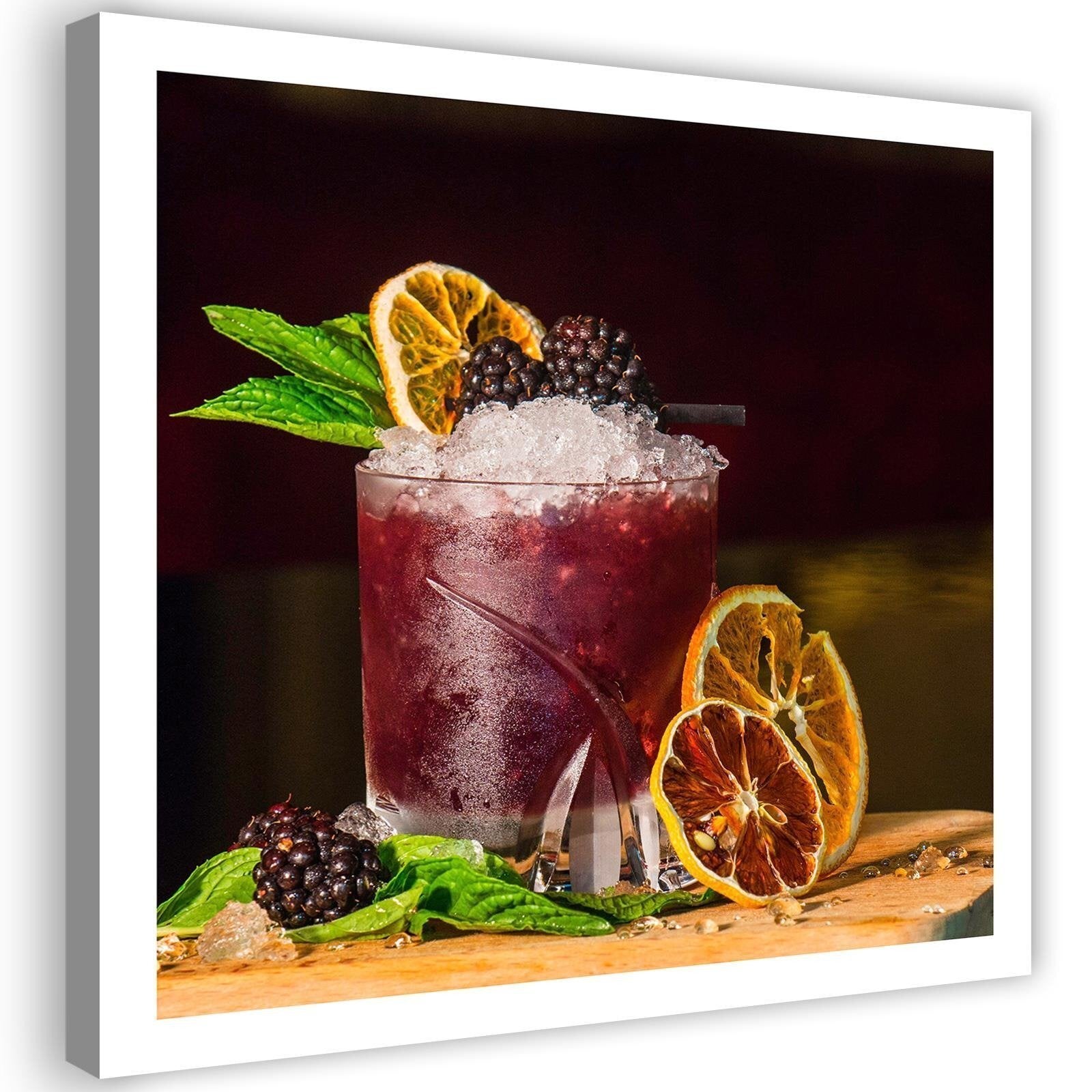 Obraz na płótnie, Czerwony drink i plastry cytryny 40x40