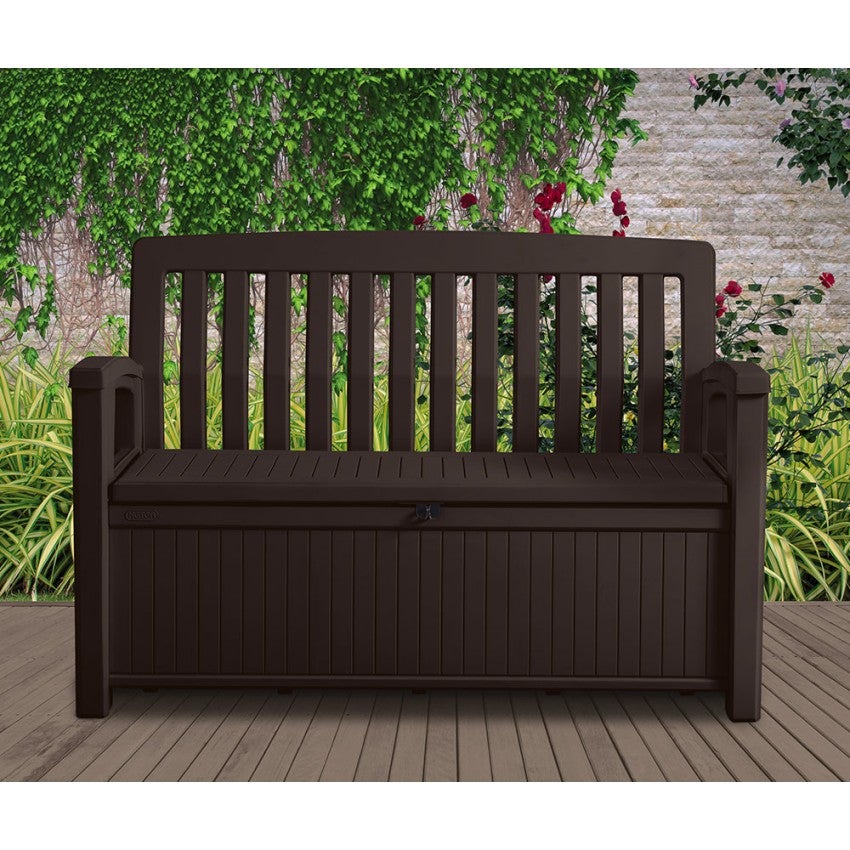 Keter Patio Storage Bench Graphite Resin Garden Bench, 132.7x61.2x89h cm, Graphite - 5