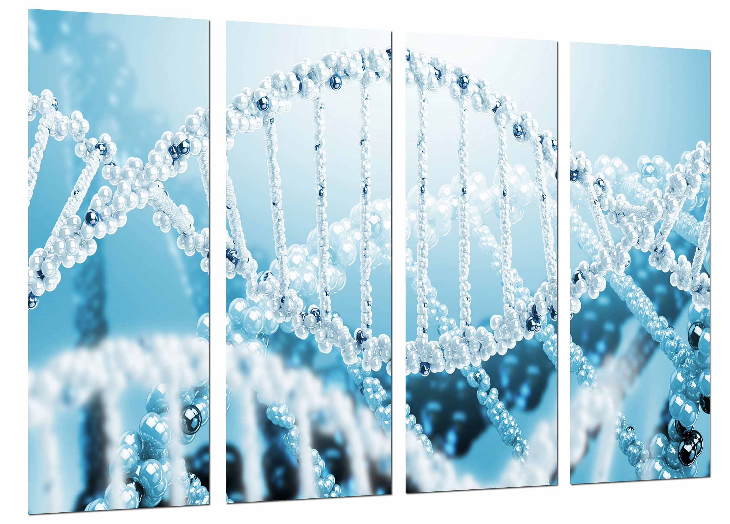 Biologia, ciencia, cromosoma, cadena adn azul blanco, impresión fotográfica sobre madera, cuadro moderno decorativo