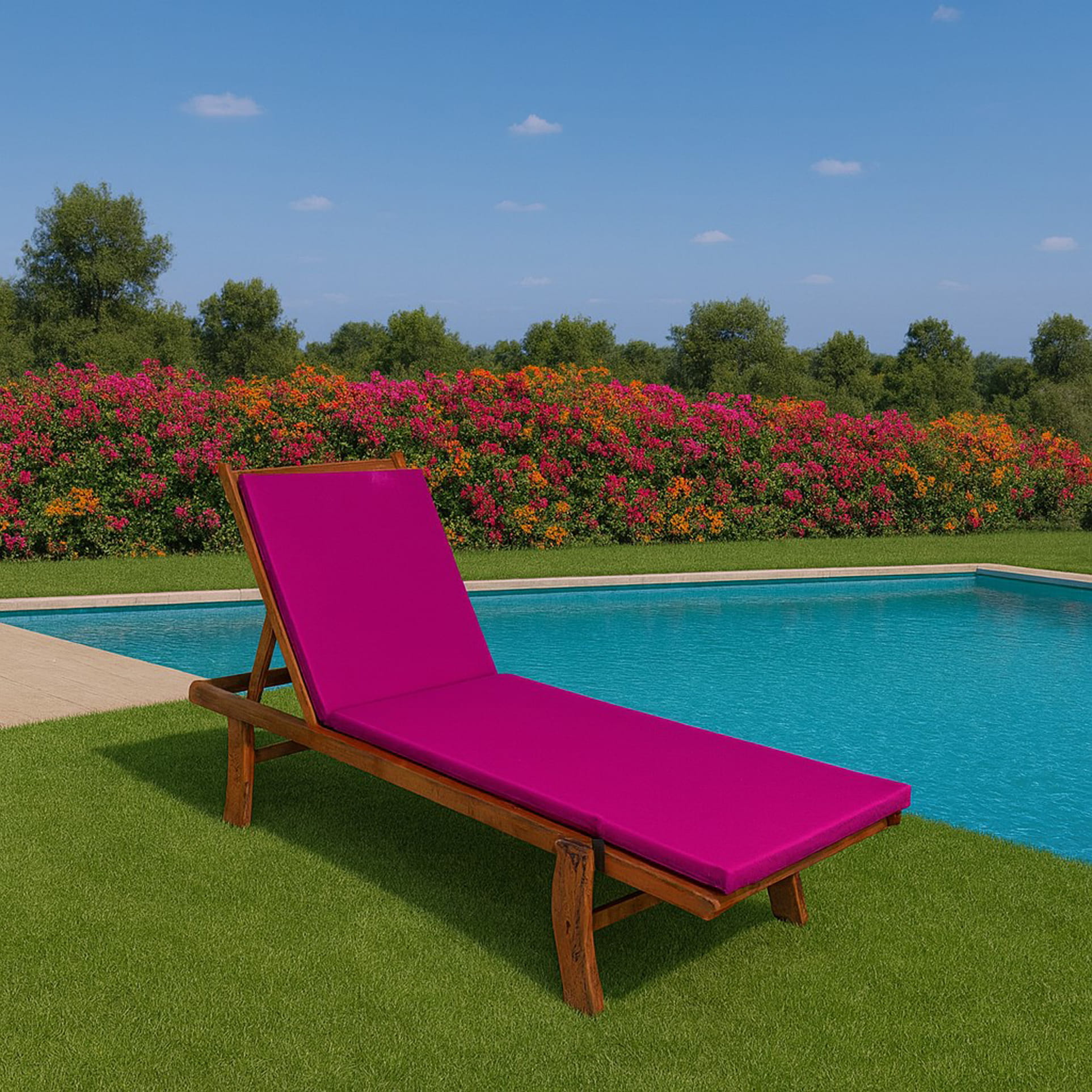 Poduszka ogrodowa na leżak 190x60x4 cm poduszka na leżak jaipur różowa poduszka ogrodowa na krzesło ogrodowe - 4