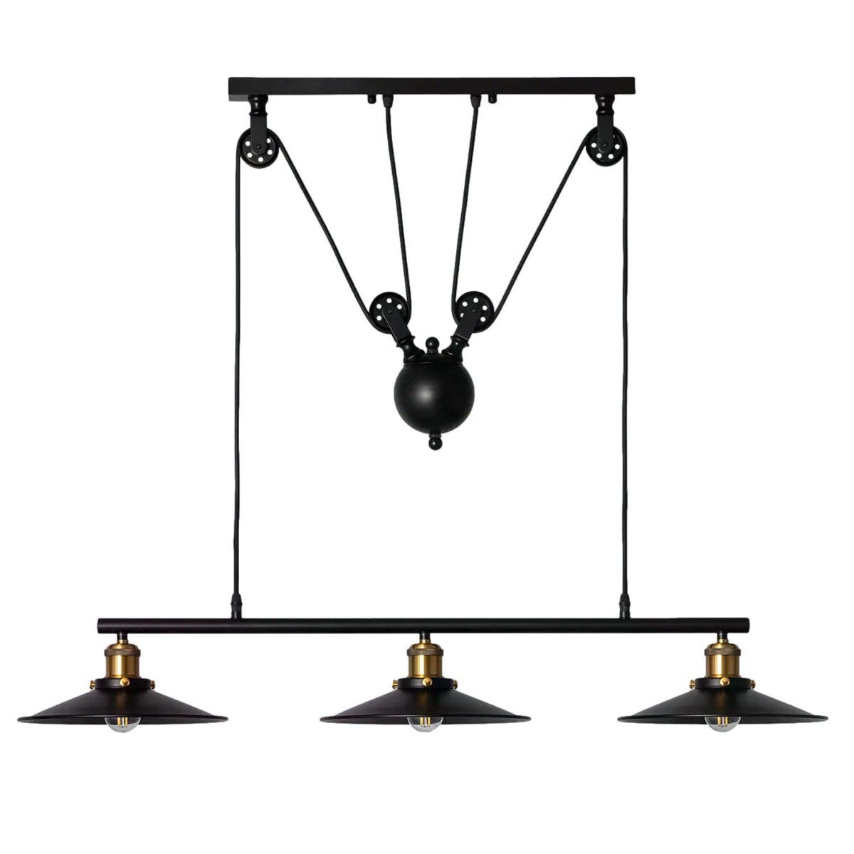 Lampa wisząca Monte czarno-złota 3xE27x40W retro wym: 120 x 102 x 26 cm metal Abruzzo