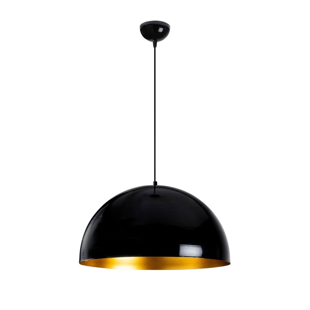 Lampa sufitowa Harvey czarno-złota nowoczesna prosta z kloszem kopułowym ø50cm