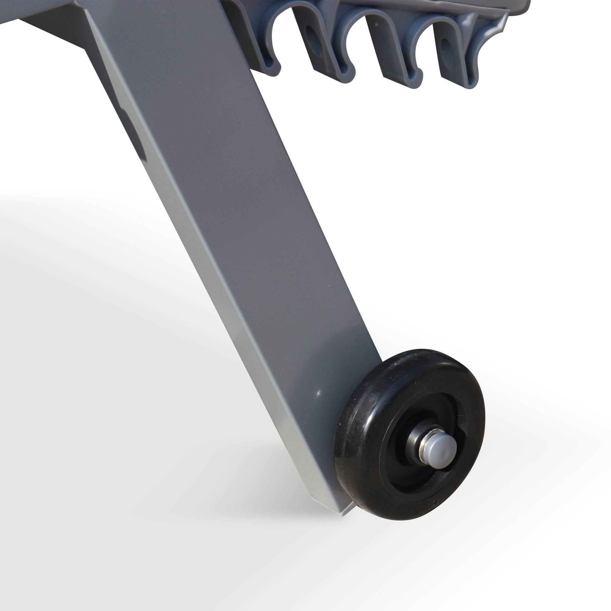 Set di 2 lettini prendisole in alluminio e textilene multiposizione, Antracite - 4