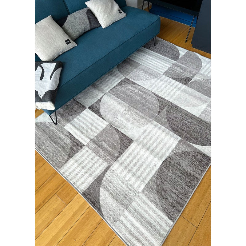Tapis à poils longs doux et moelleux pour salon, gris, grand, moderne, peluche, poils