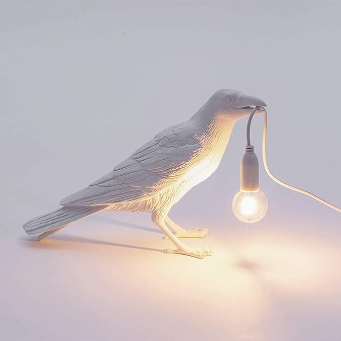 Lampe De Table Corbeau LED Violet – Décoration Gothique, Ambiance Mystérieuse Pour Salon