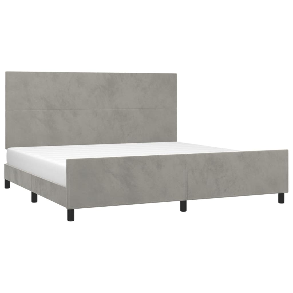 Maison Exclusive - Cadre de lit sans matelas gris clair 200x200 cm velours - 3