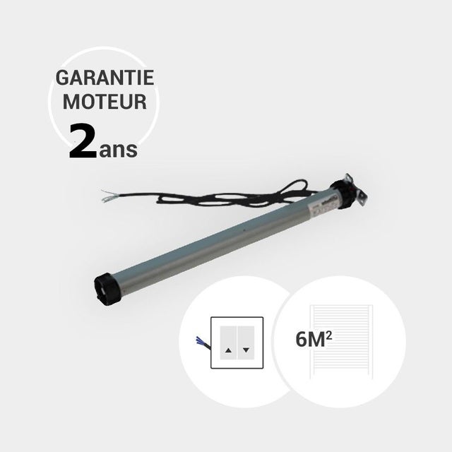 Moteur filaire 10 Nm de volet roulant pour tablier de 6 m² maximum (axe octogonal de 40 mm)