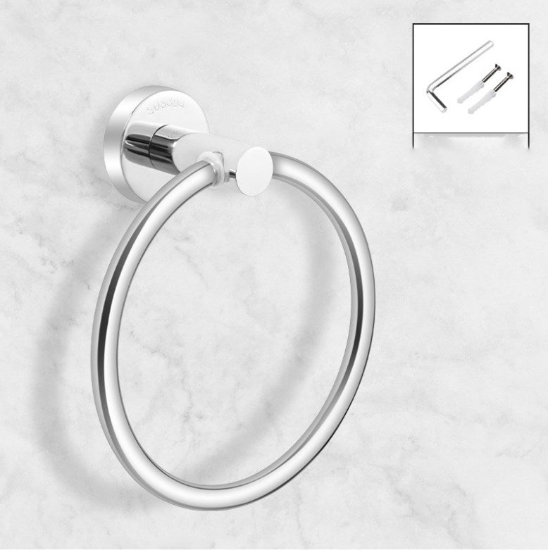 Chromowany wieszak na ręczniki ze stali nierdzewnej do łazienki.