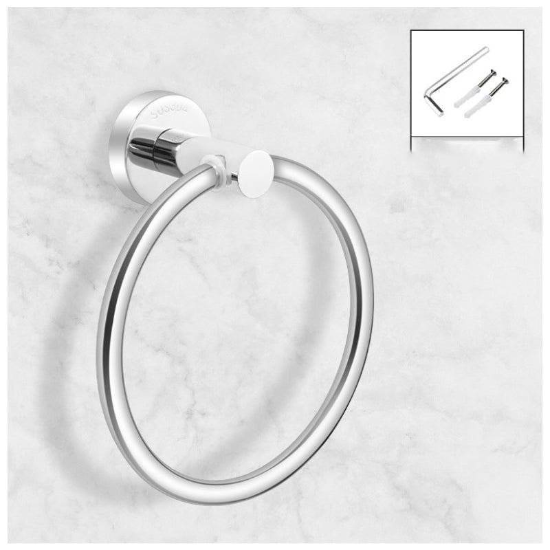 Chromowany wieszak na ręczniki ze stali nierdzewnej do łazienki.