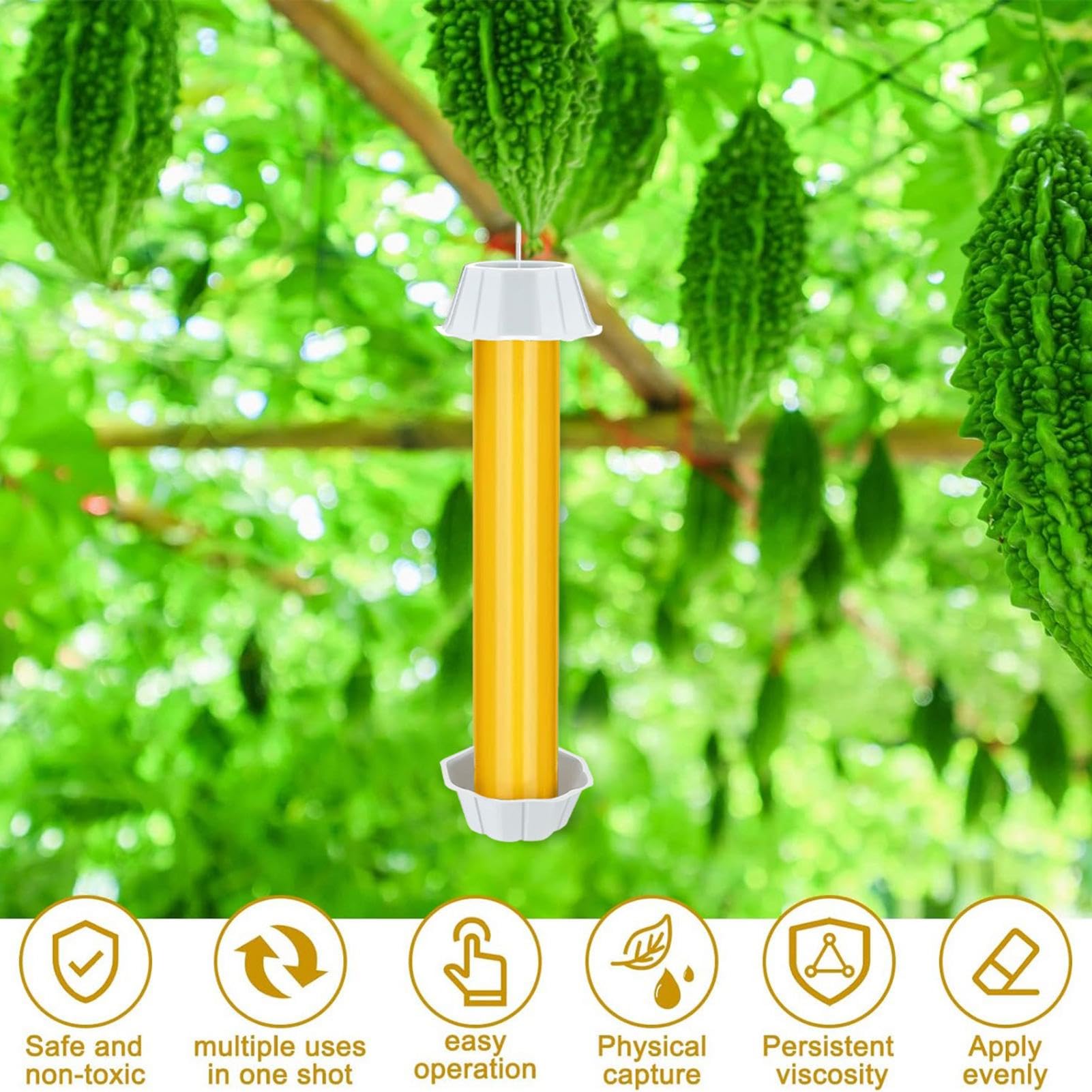 4 confezioni di trappole adesive per mosche per interni ed esterni, adesivi per mosche, acchiappa-zanzare e moscerini della frutta - 7