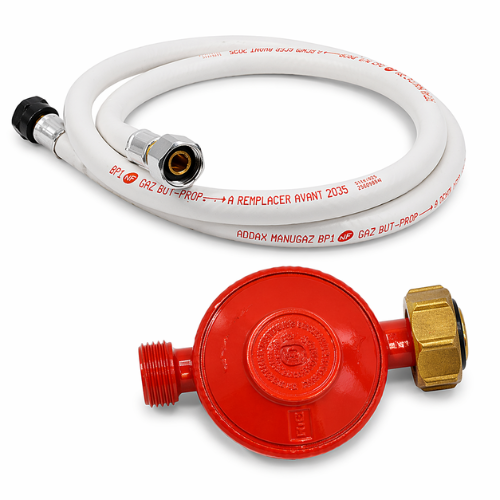BOUTTÉ – Kit de Connexion Gaz Propane – Détendeur 37 mbar avec Sécurité + Tuyau Flexible 1,5 m – Raccordement Bouteille Gaz