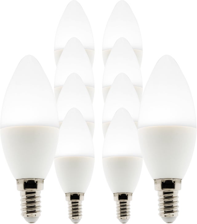 Lot de 10 ampoules LED Flamme 5W E14 400lm 6500K - Zenitech