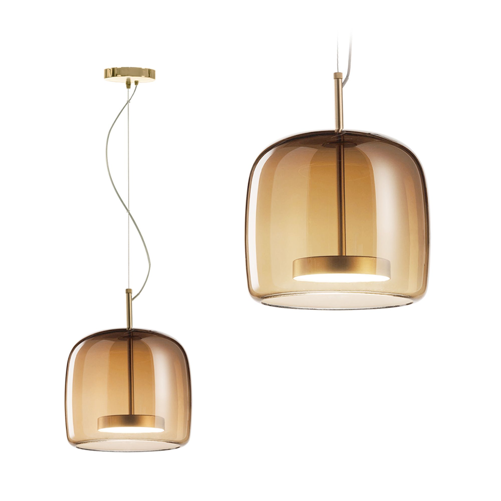 Lampa Sufitowa Wisząca Toolight App613-1Cp Amber Brązowy