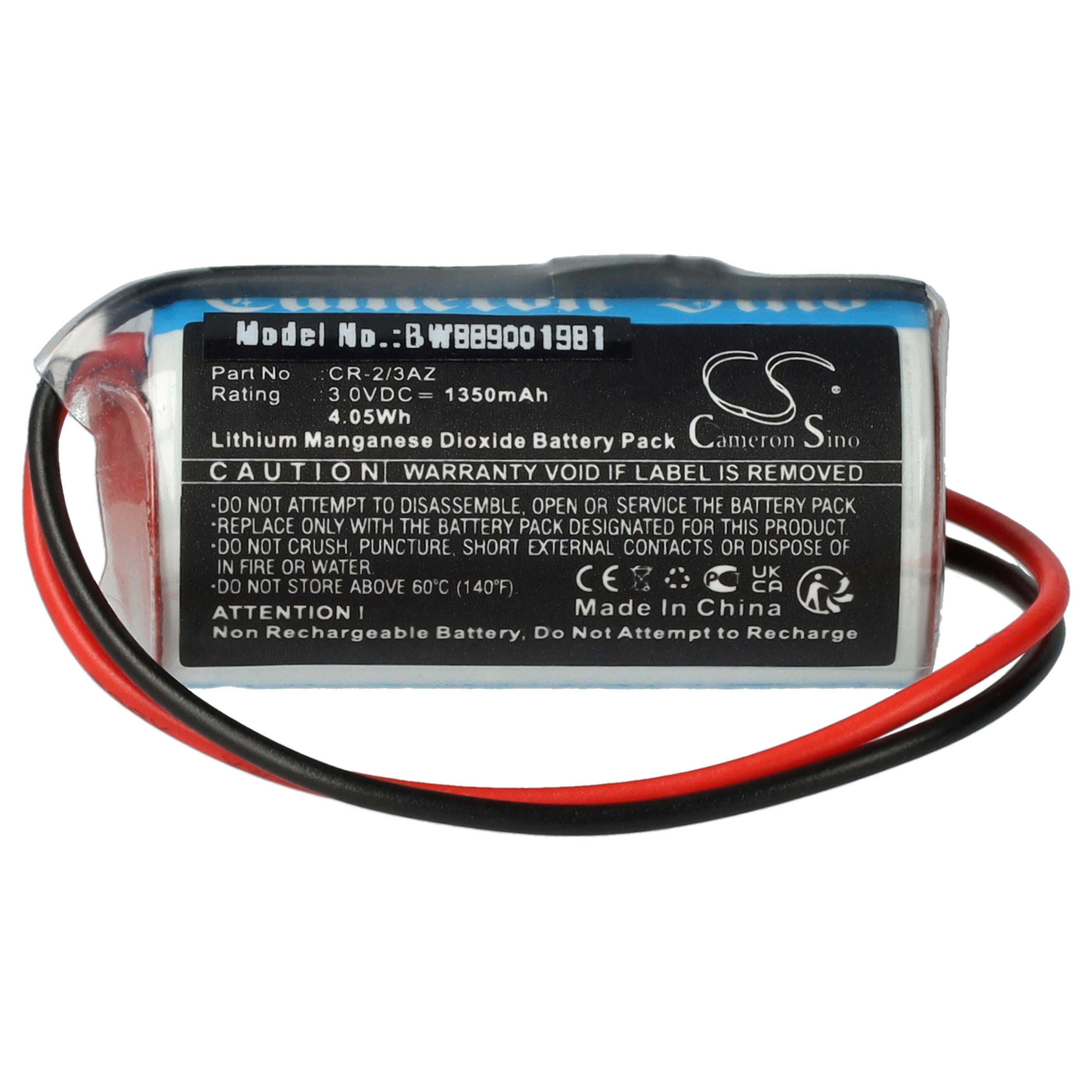 Batterie TECHTEK 3V 1350mAh Compatible Verisure Camera Detector, Sirene, Nattsikringspanel - Remplace CR-2/3AZ