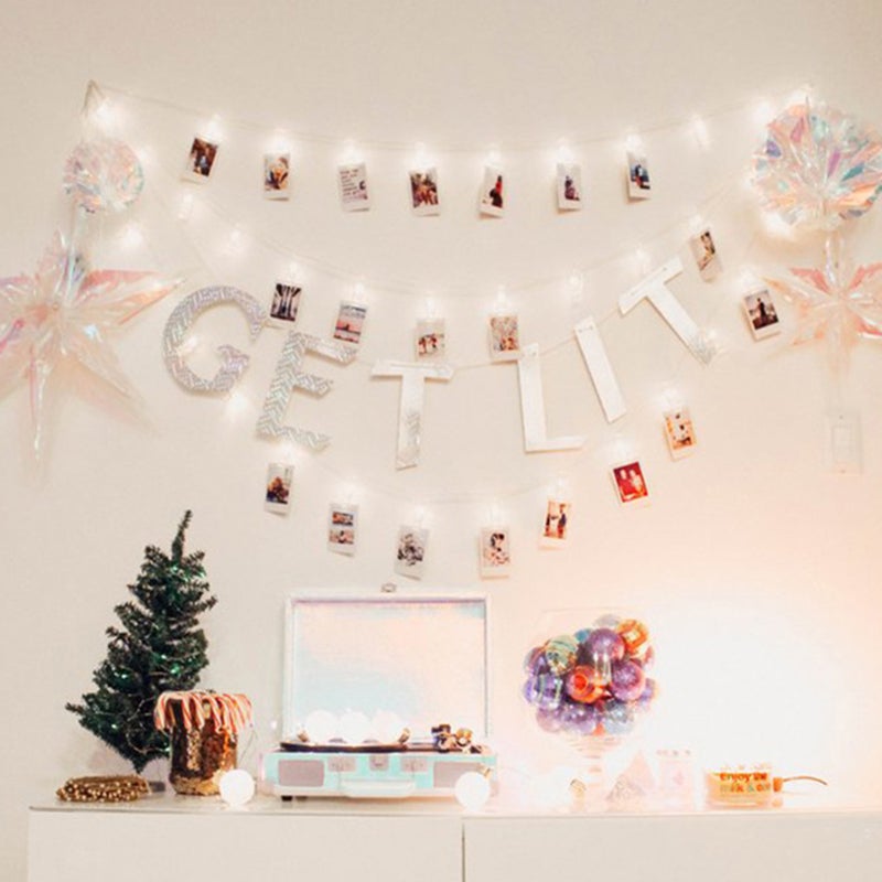 Guirlande Lumière 5.0M 50 Lumières + 50 Pinces en Plastique Transparentes, Guirlande Photo DIY, Décoration Chambre - 3