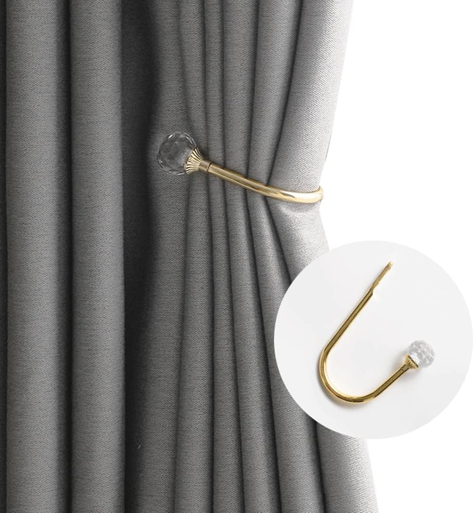 Embrasses Rideaux Cristal (2pcs) – Fixation Murale en Métal Doré, Élégant et Moderne, Avec Vis Incluse - 4