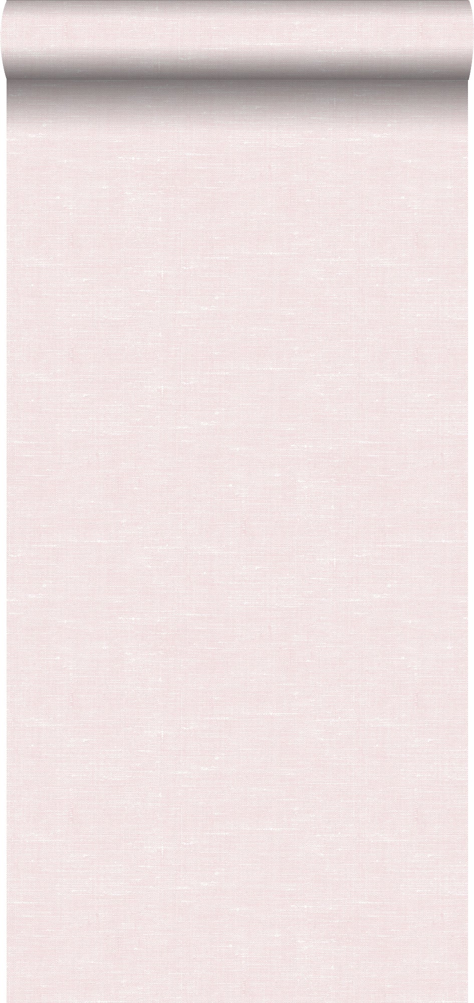 Papel pintado liso con efecto lino rosa claro - 53 cm x 10,05 m - estahome