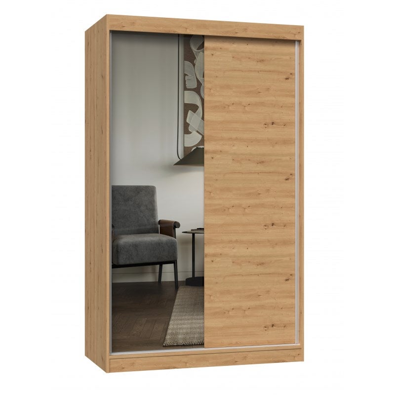 Szafa Przesuwna Topeshop Iga 120 cm 1 Lustro Dąb Artisan 61x120x200 cm 1 szt.