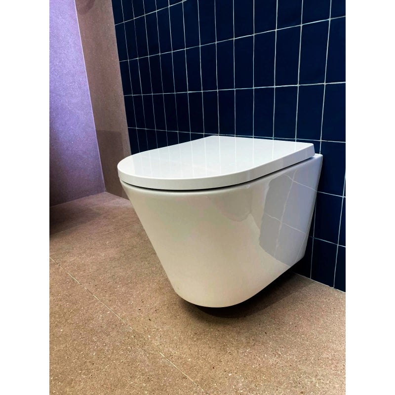 Bâti-support GEBERIT Duofix pack réservoir encastré et plaque DELTA 01 bl br avec WC suspendu ORION avec abattant env. blanc br VORTEX 51,5 cm - 7