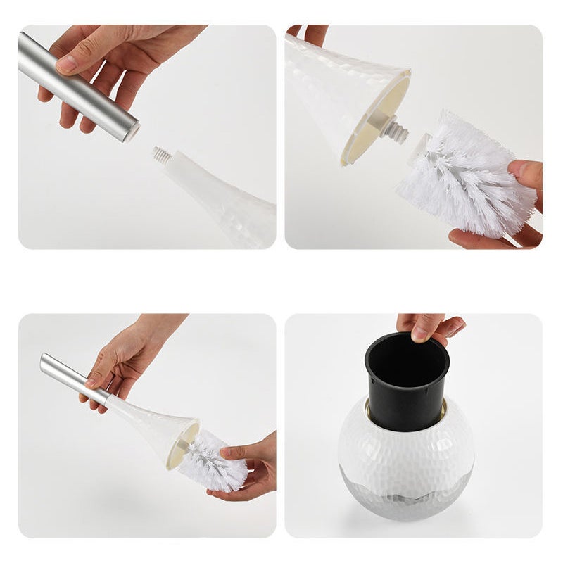 Brosse de toilette domestique à long manche avec brosse de nettoyage de base pour salle de bain, toilettes, or - 7