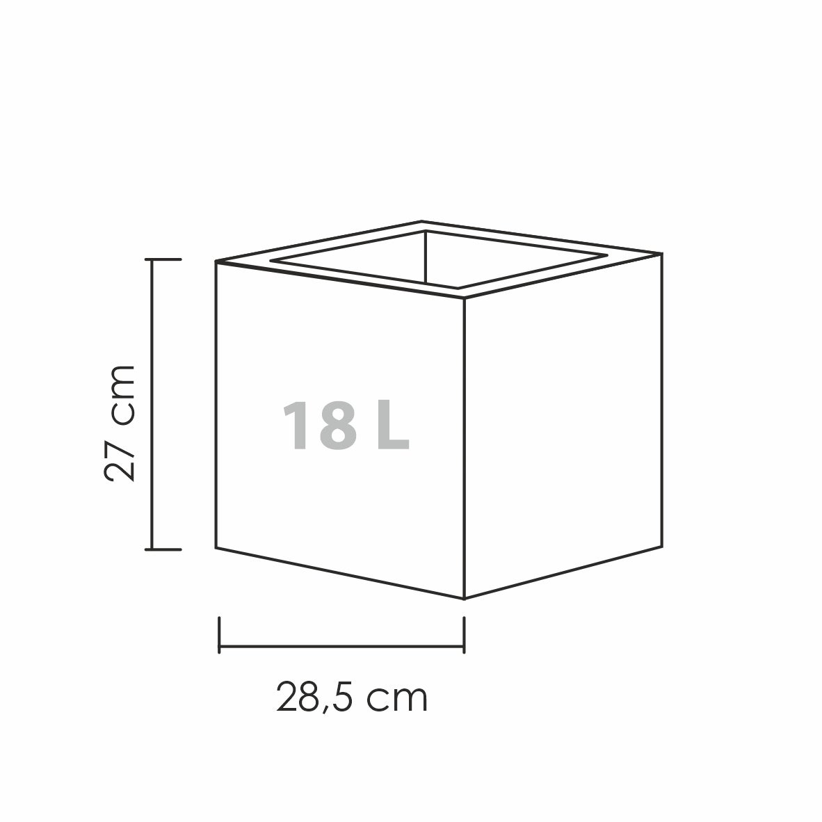 Scheurich C-Cube 30, bac à plantes/pot à fleurs/jardinière, carré, coloris: Stony Black, fabriqué avec du plastique recyclé, pour l’extérieur - 6