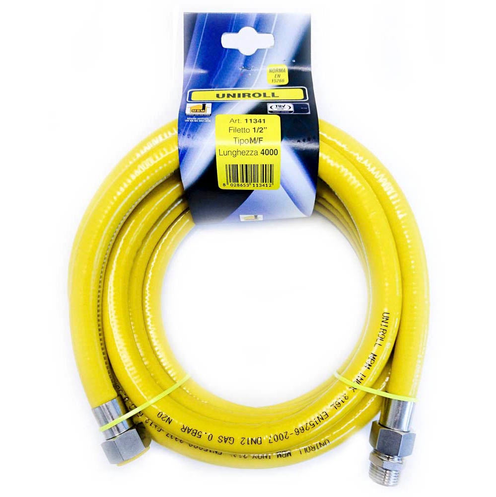 RVS Flexibele gasslang 60 cm lang 1/4 links binnendraad x 1/4 links