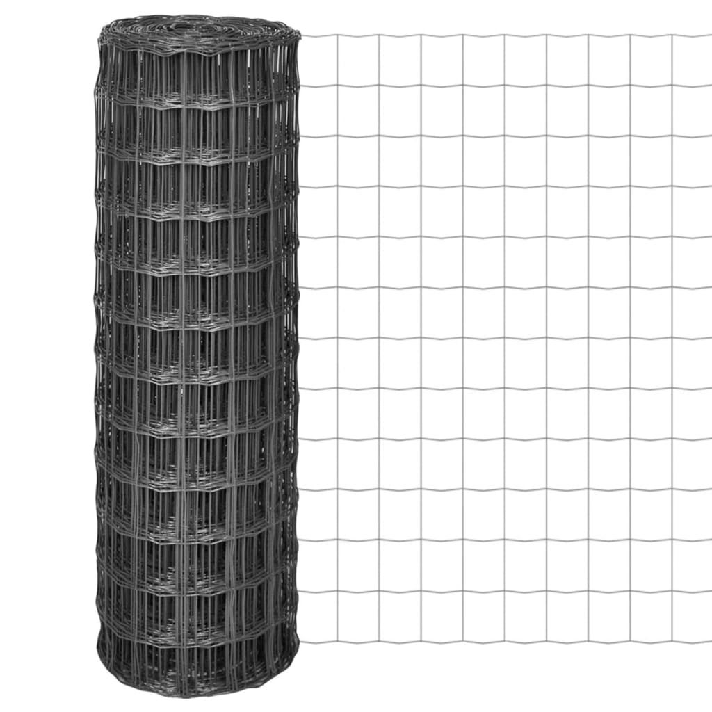 Euro ogrodzenie, stalowe, 25 x 1,2 m, szare vidaXL