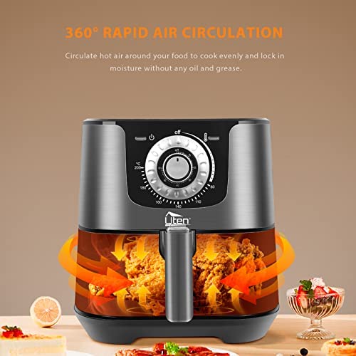 Friggitrice Ad Aria Calda Famiglia 8 Persone Friggitrice Ad Aria Calda XXL 1500W, 5L - Argento, 8 Programmi, Timer 60 Min, Con Cestello Estraibile Airfryer XXL 1500W Symdral - Foto 1