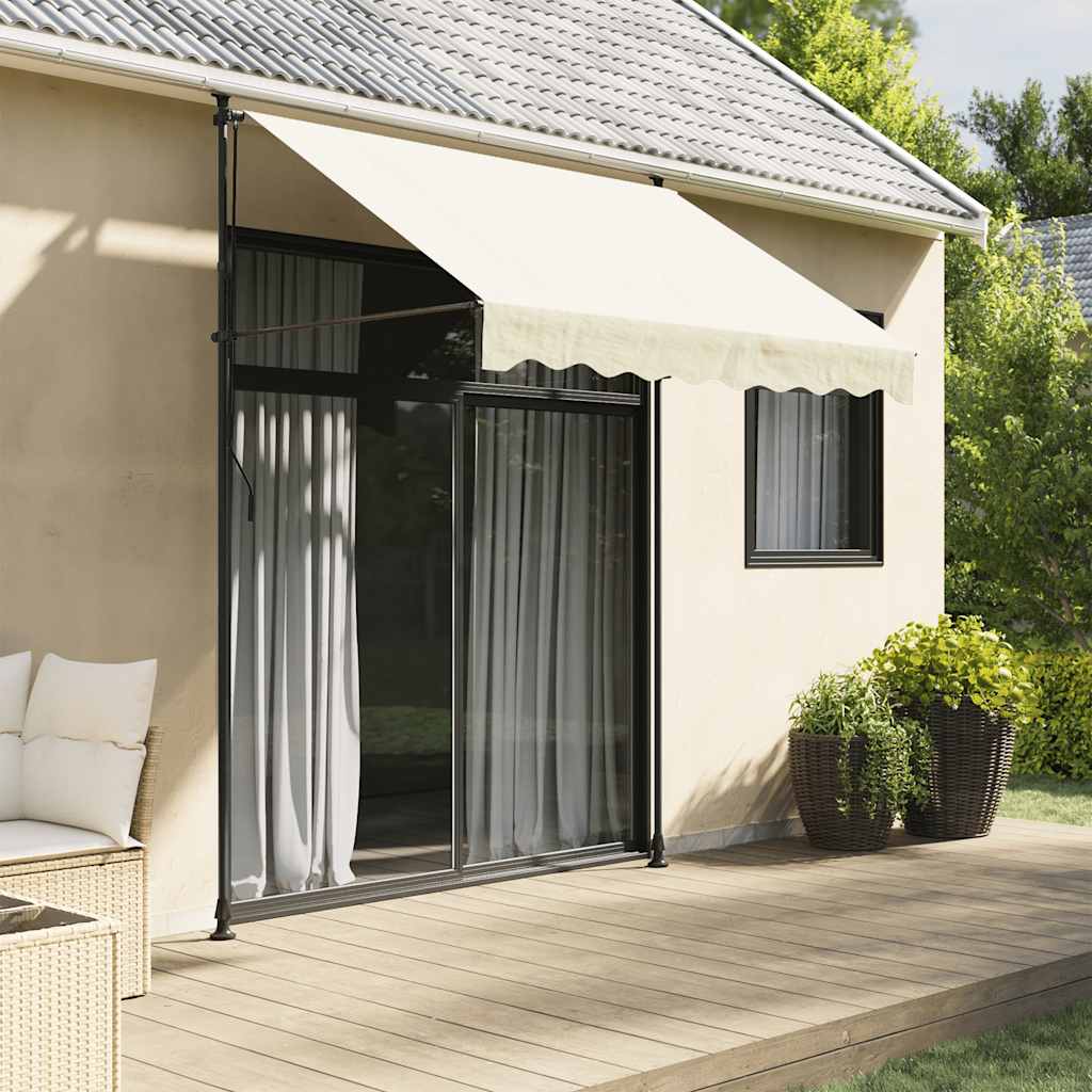 Maison exclusive - toldo retráctil de tela y acero crema 250x150 cm