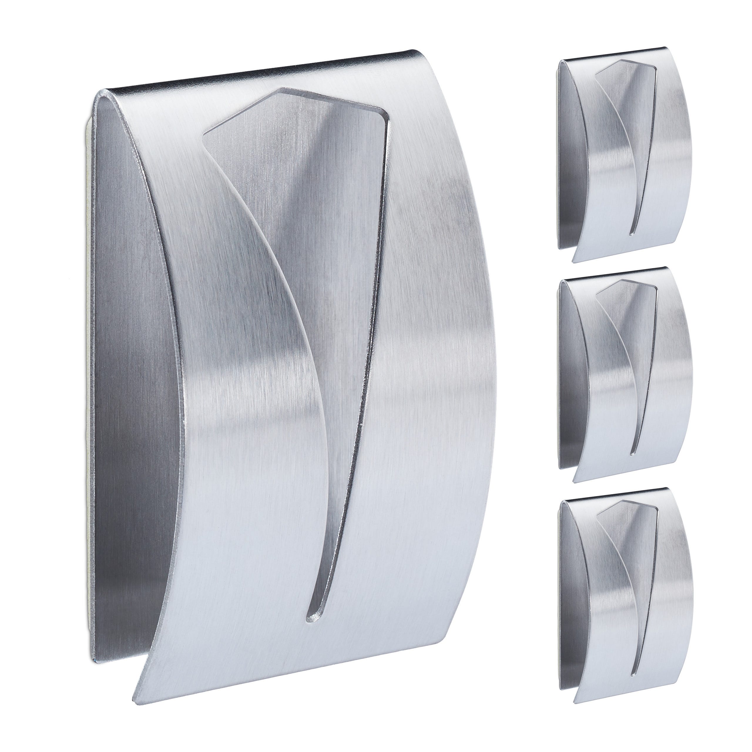 Portasciugamani Adesivo Da Parete 70 Cm - Acciaio Inox Satinato, Senza Trapano, Per Bagno E Cucina, Salvaspazio