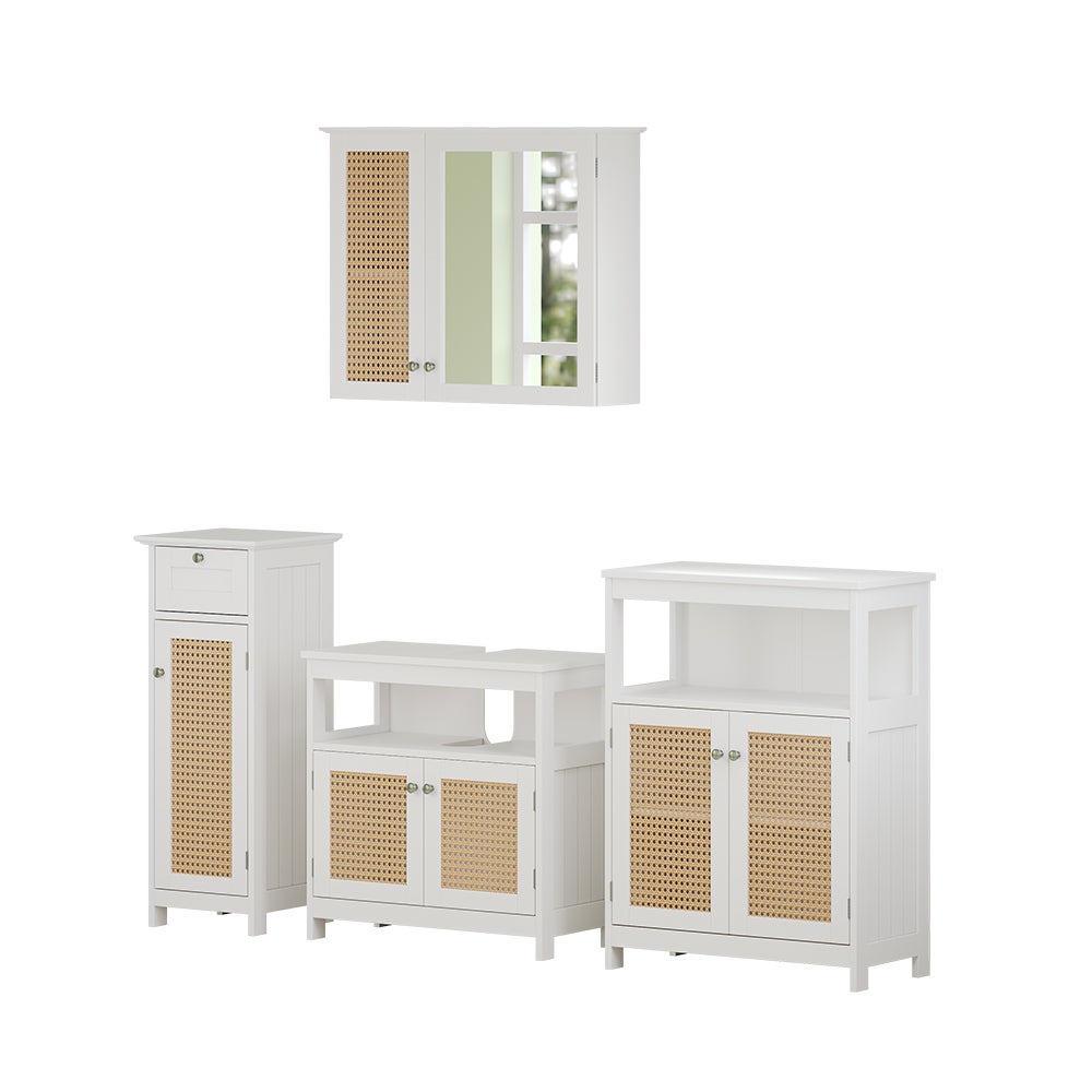 Vicco Zestaw mebli łazienkowych Rosario, Biały, 4 części, z szafką midi