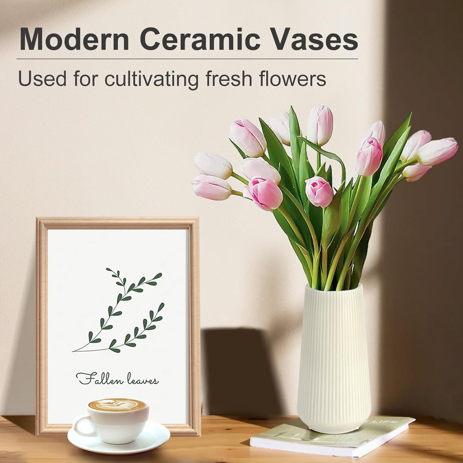 Vaso de cerâmica amarelo, um vasinho charmoso para flores de capim-dos-pampas, ideal para casa, sala de estar, mesa ou prateleira. - 2