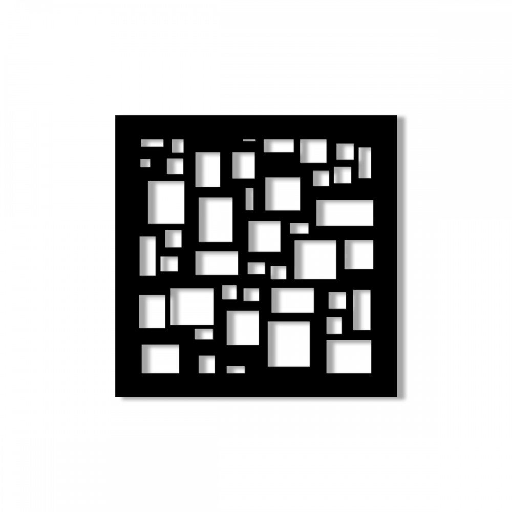 LOSOWY - Panel perforowany z PVC - Czarny parasol przeciwsłoneczny 73x73 cm Grubość 1 cm