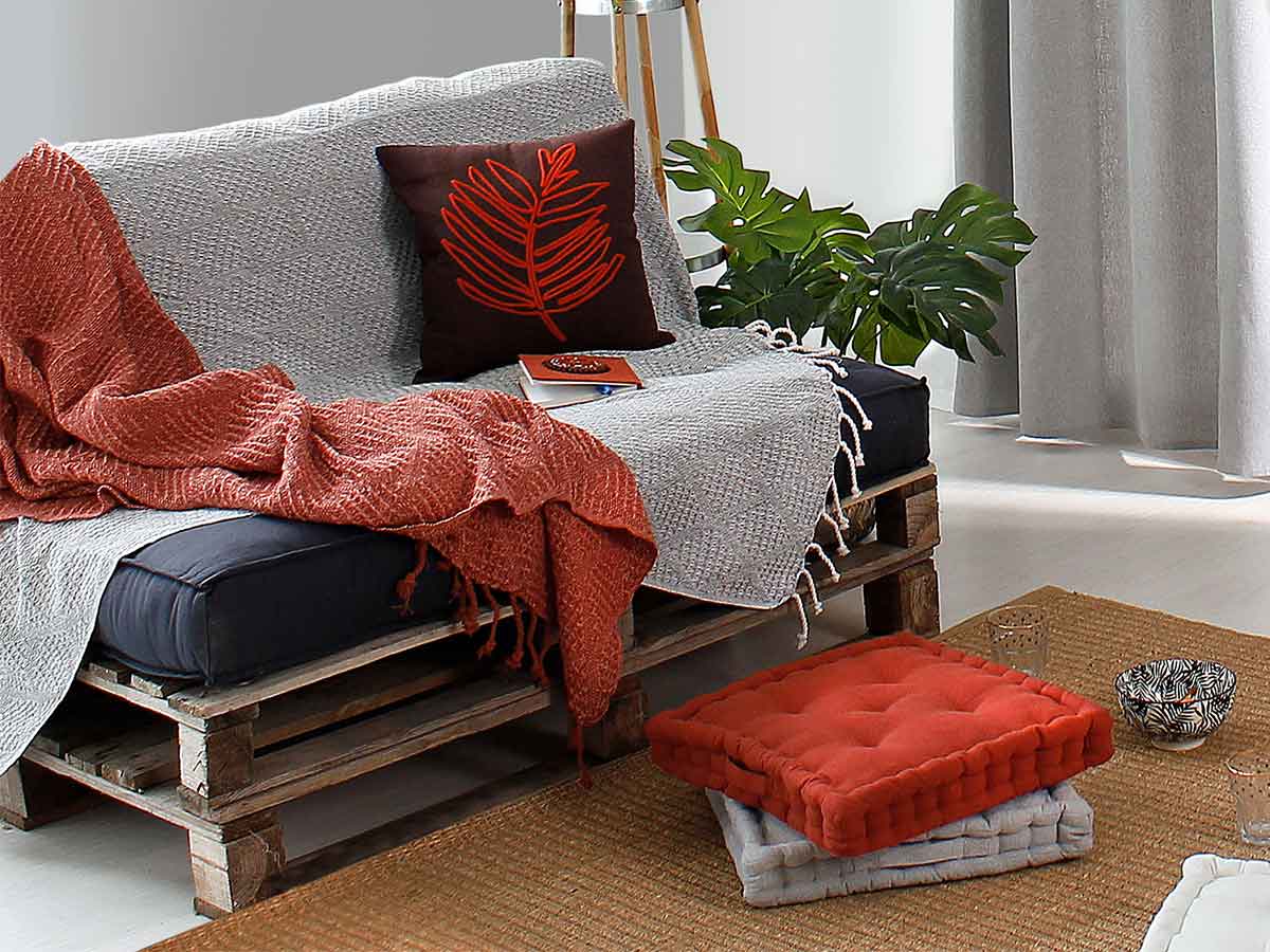 Manta jacquard con flecos - 4