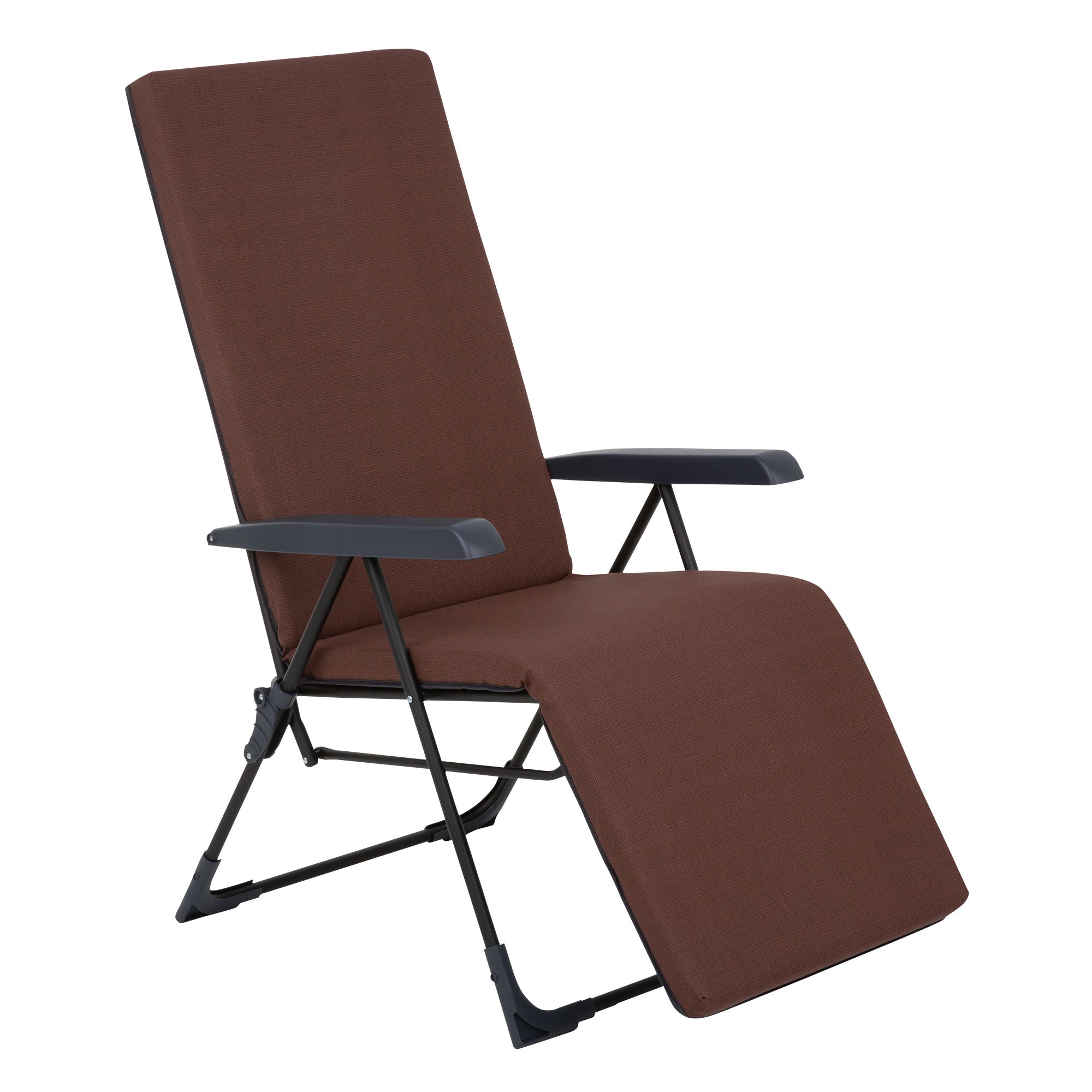 Fotel ogrodowy rozkładany z podnóżkiem w kolorze brązowym Barletta Plus Black Edition PATIO