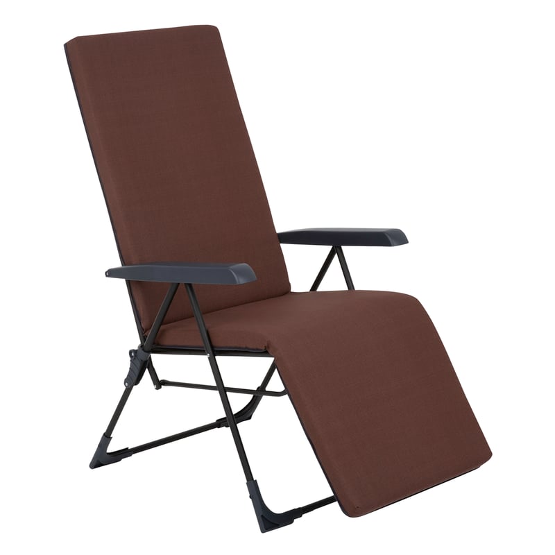 Fotel ogrodowy rozkładany z podnóżkiem w kolorze brązowym Barletta Plus Black Edition PATIO