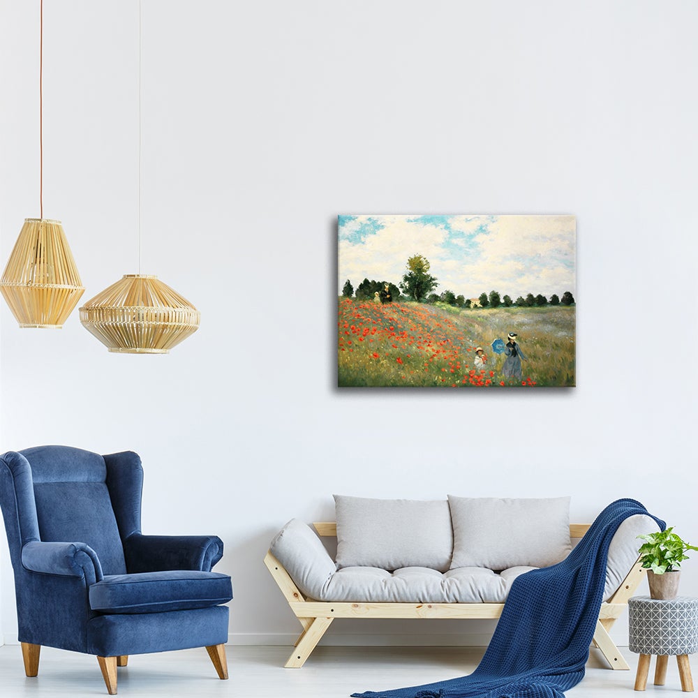 Tableau - Le Champ des Coquelicots Claude Monet cm 40x50 - 3