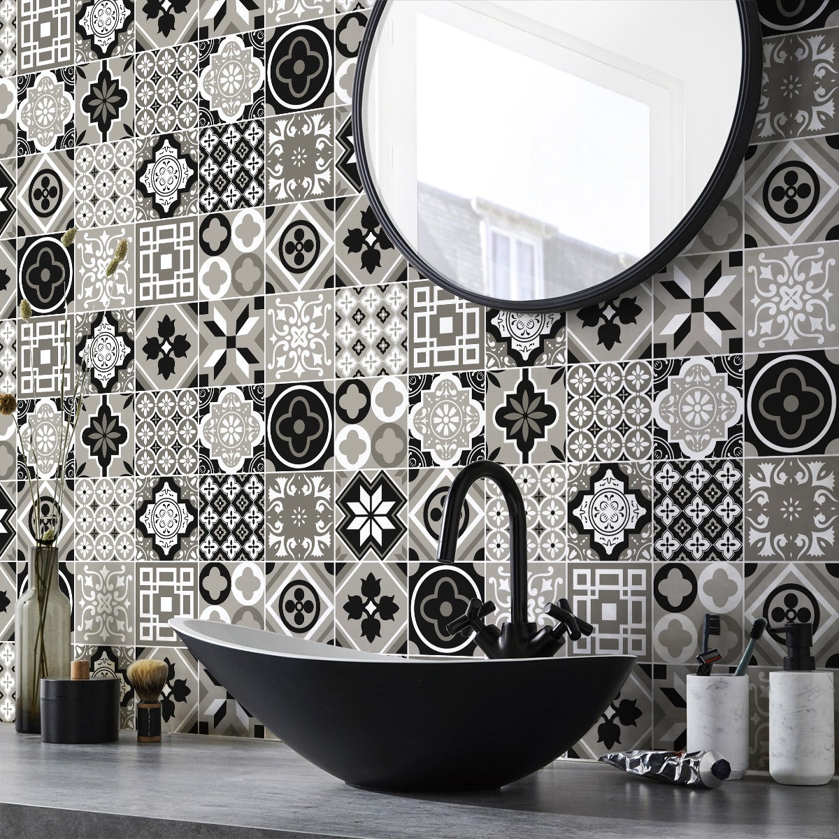 24 adesivi piastrelle di cemento azulejos venessa - Sticker adesivo - adesivi murali - 24stickers20x20cm - 6