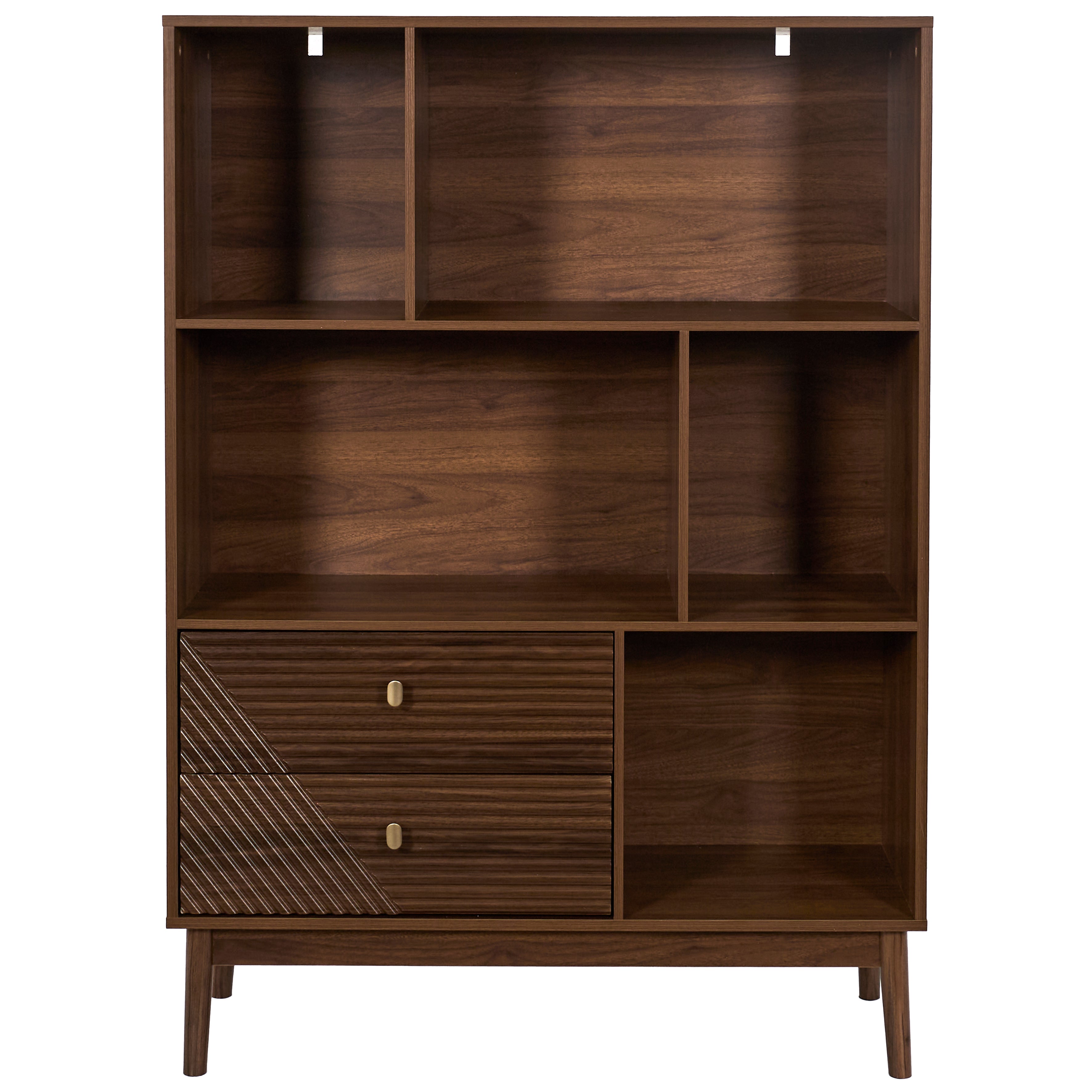 Bibliothèque pour Séjour en MDF Marron H. 140 x l. 35 x P. 35 cm - 2