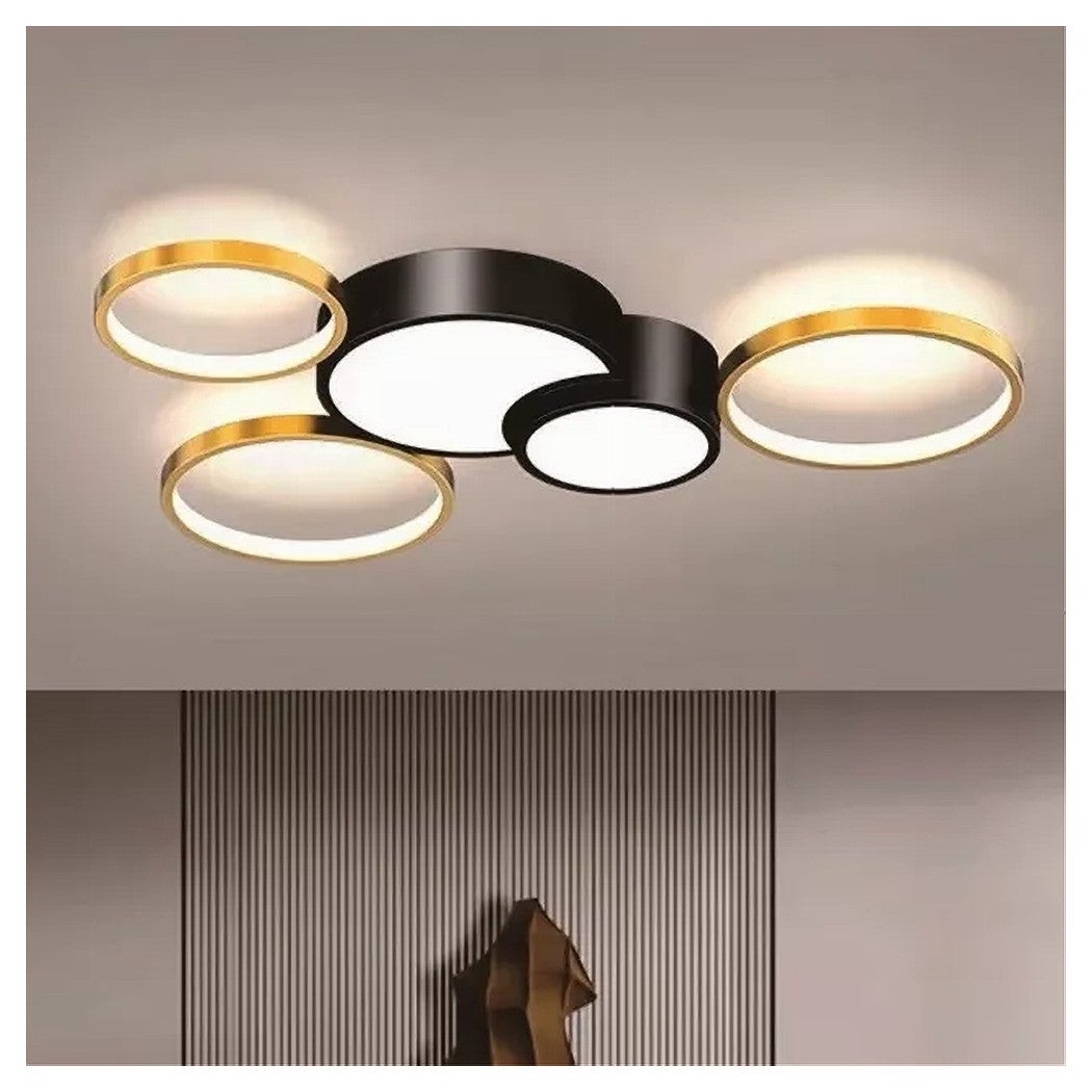 Trade Shop Plafoniera Led W Cerchi Oro Nero Lampada Da Soffitto