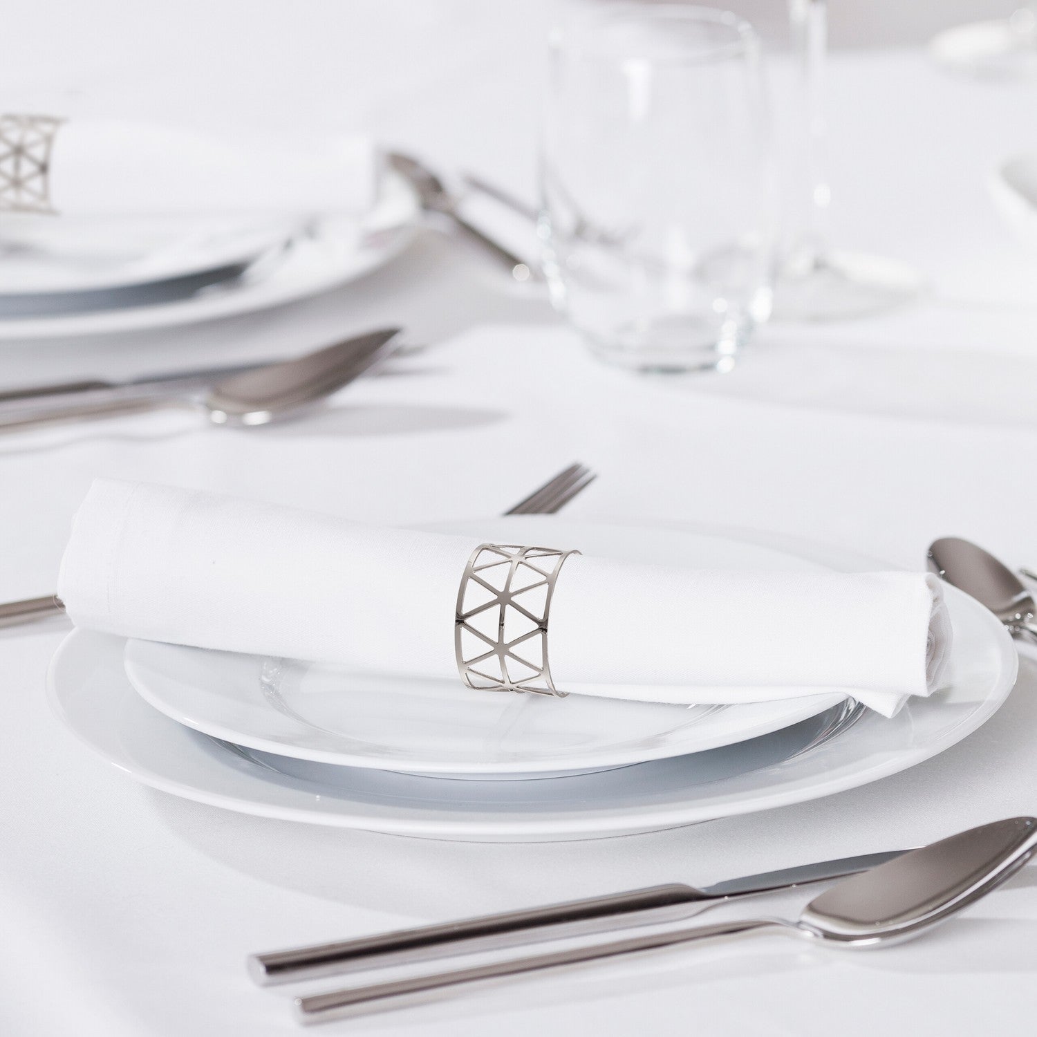 6 Portatovaglioli In Metallo Argento | Design Intrecciato Per Matrimoni, Natale, Eventi