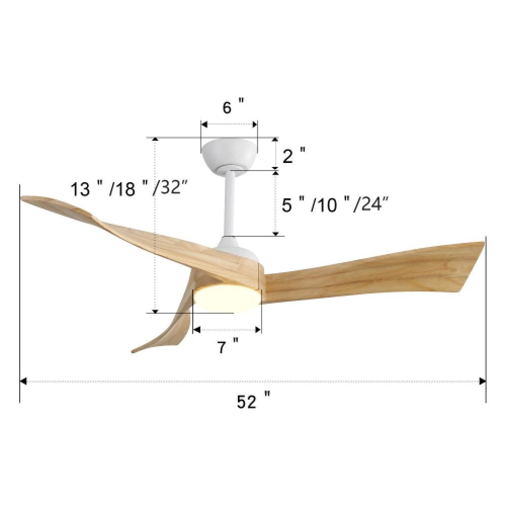 Ventilateur de plafond 52 pouces avec lumière, moteur DC 6 vitesses et télécommande - 3