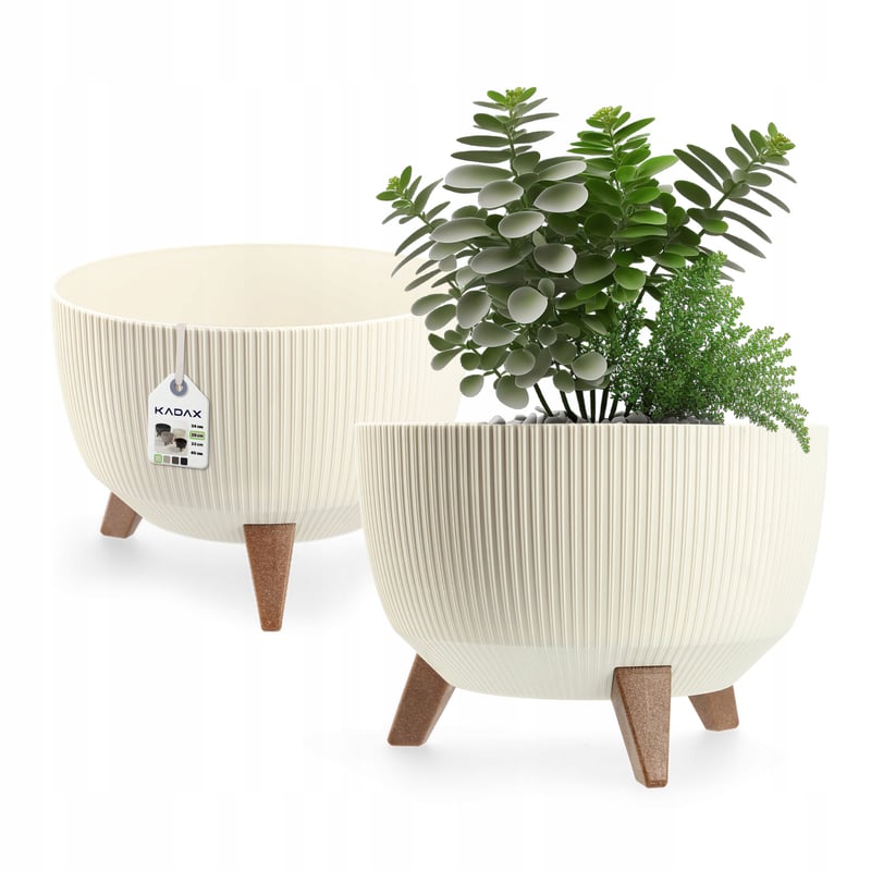 DONICZKA DONICA OGRODOWA Z NÓŻKAMI NA KWIATY DUŻA OKRĄGŁA WKŁAD MISA 29 cm