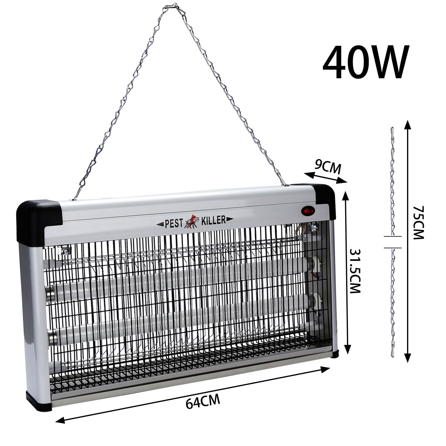 40W Lampada UV antizanzare anti-insetti elettrica ammazzamosche con catena di sospensione - 2